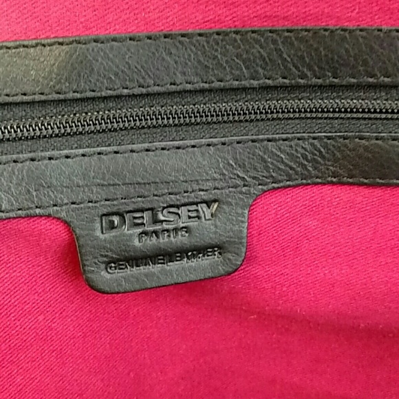 Delsey Paris Leather Carry On Travel Handbag - Picture 6 of 8